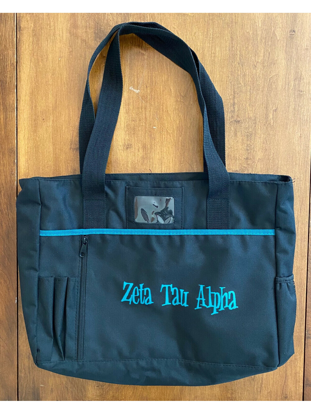 ZETA TAU ALPHA ZTA SORORITY TOTE BAG TRAVEL BAG Black ZIP CLOSE Shoulder Bag